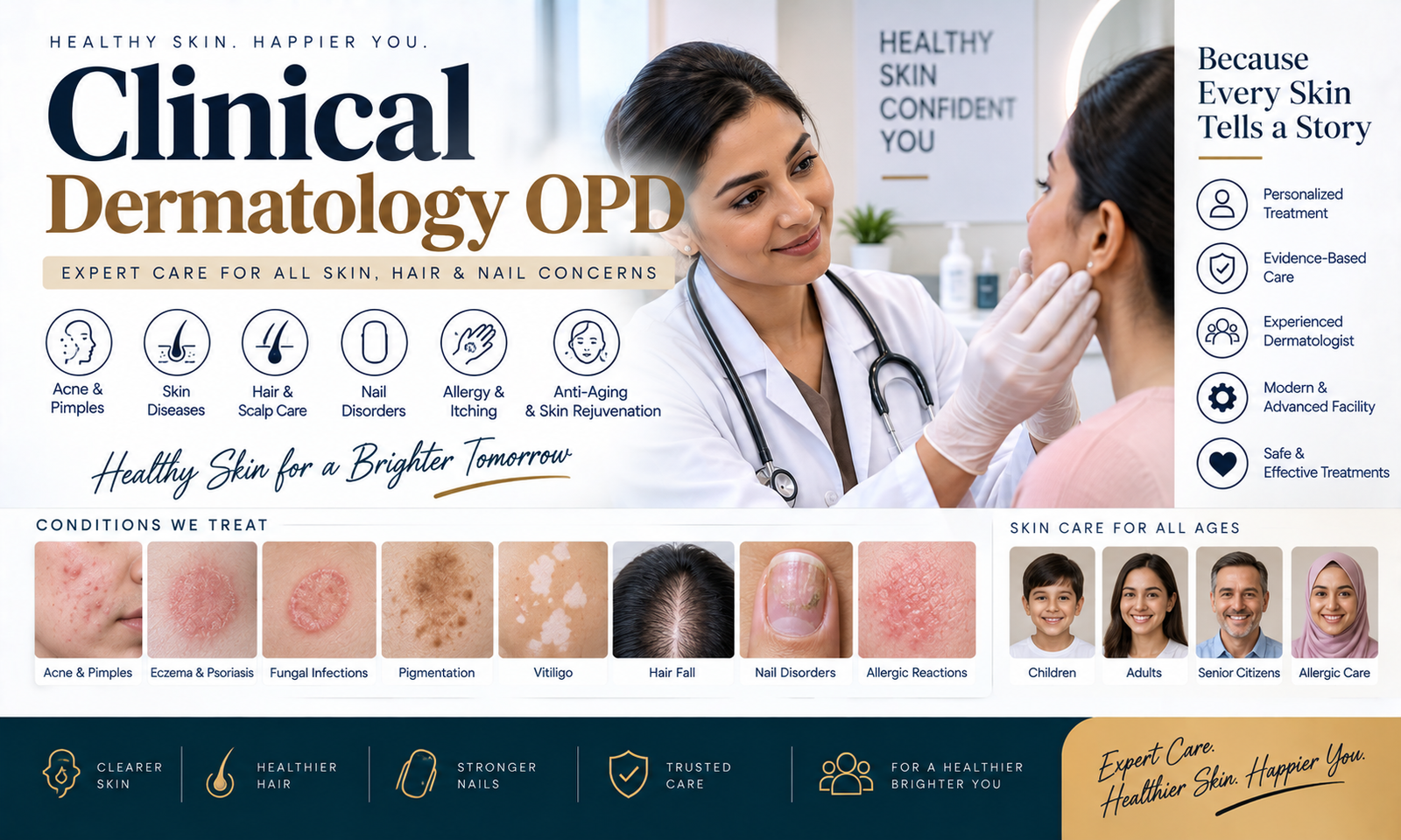सर्वसाधारण त्वचारोग तपासणी (Clinical Dermatology OPD)